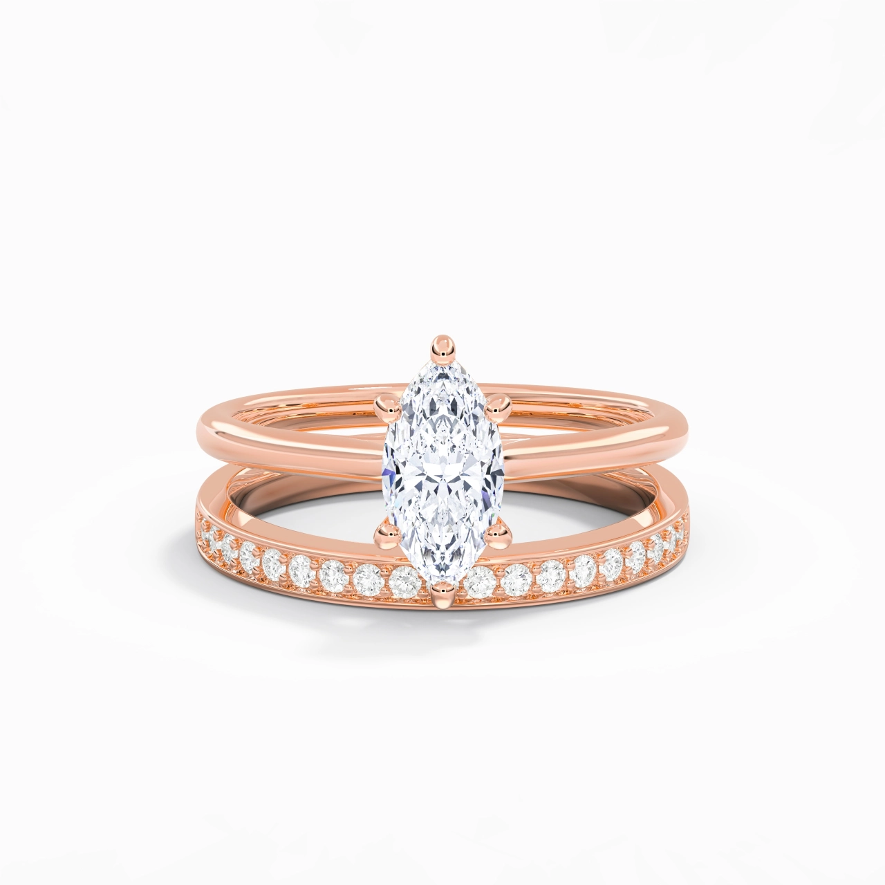 Cathedral Bridal Set 1.00ct Moissanite
