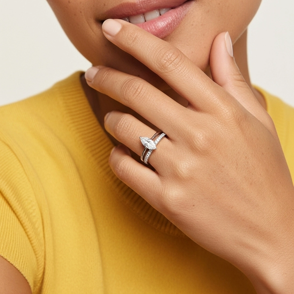 Cathédrale Ensemble nuptial 1.00ct Moissanite