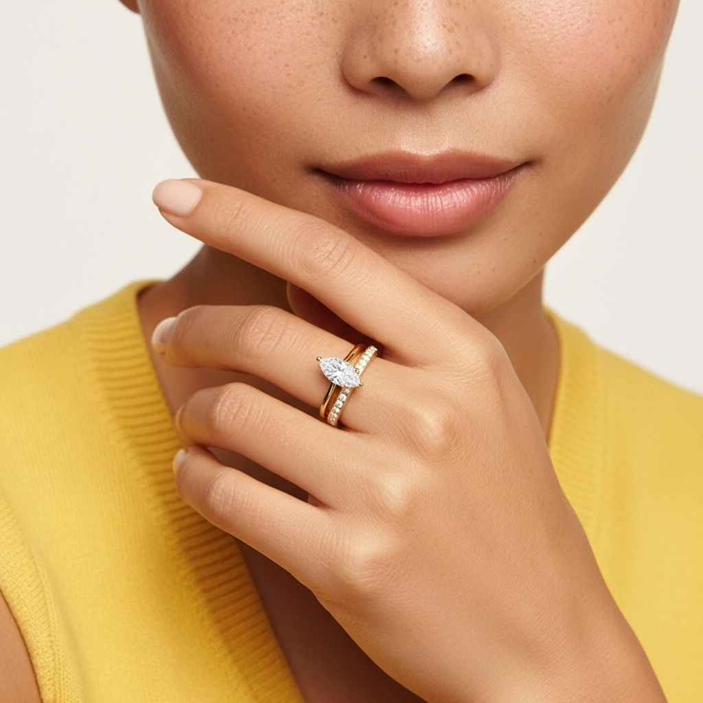 Cathédrale Ensemble nuptial 1.00ct Moissanite