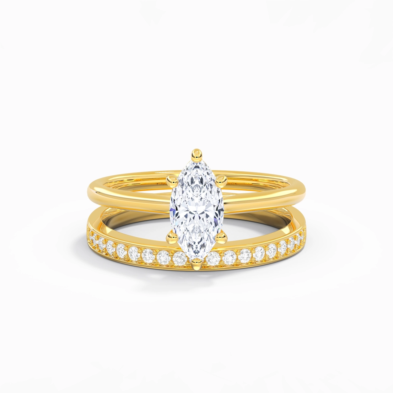 Cathedral Bridal Set 1.00ct Moissanite