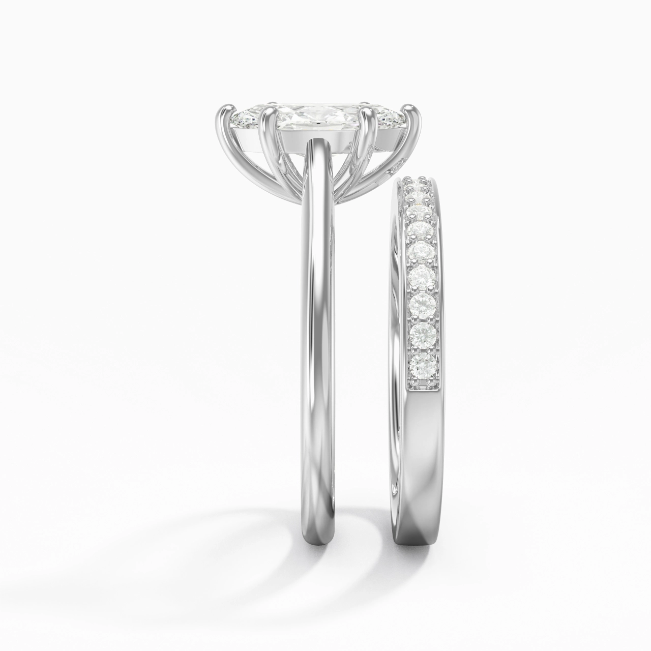 Cathedral Bridal Set 1.00ct Moissanite