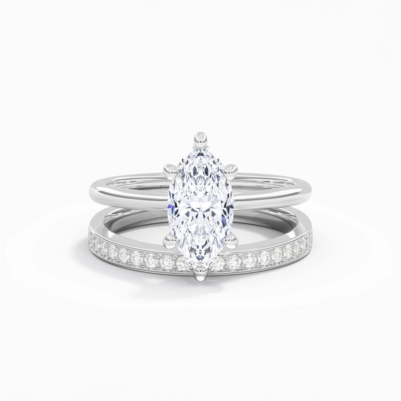 Cathedral Bridal Set 2.00ct Moissanite
