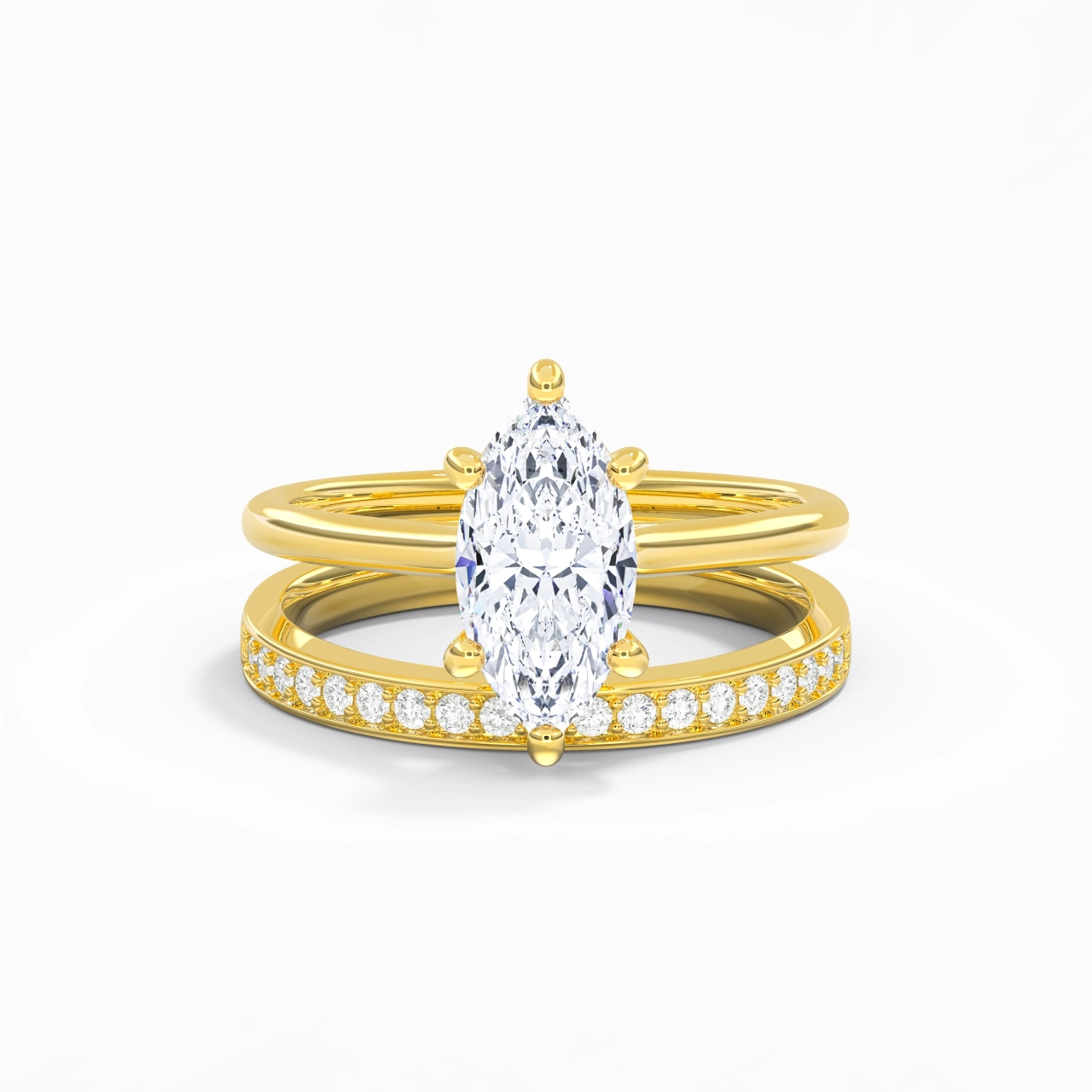 Cathedral Bridal Set 2.00ct Moissanite