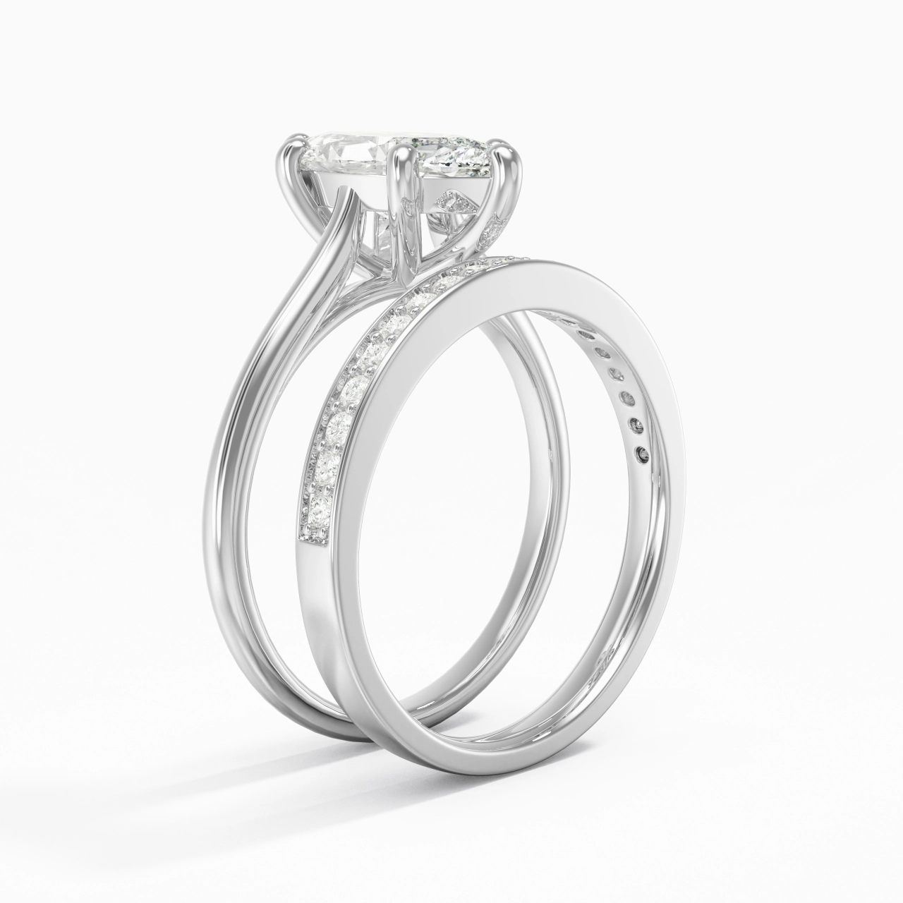 Cathedral Bridal Set 2.00ct Moissanite