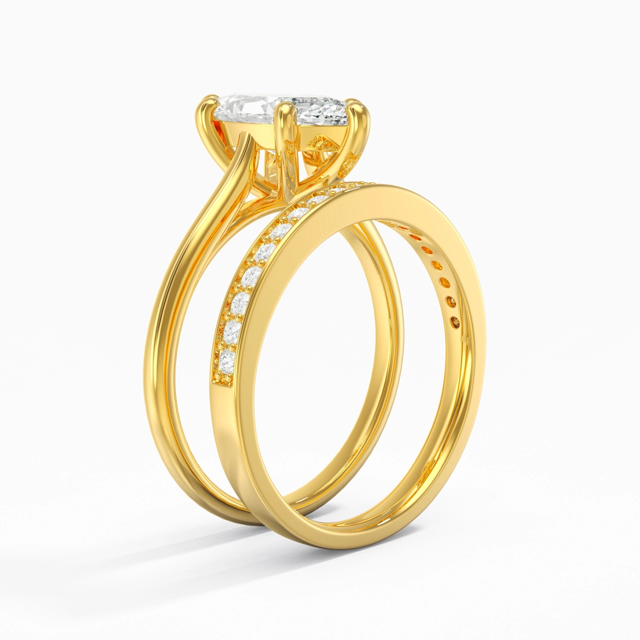 Cathedral Bridal Set 2.00ct Moissanite