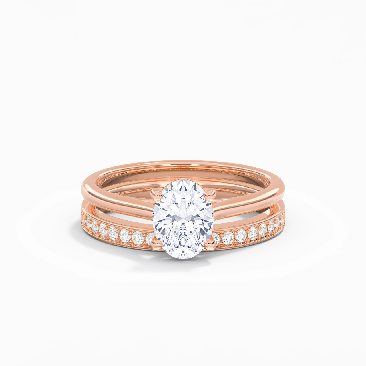 Cathédrale Ensemble nuptial 1.50ct Moissanite