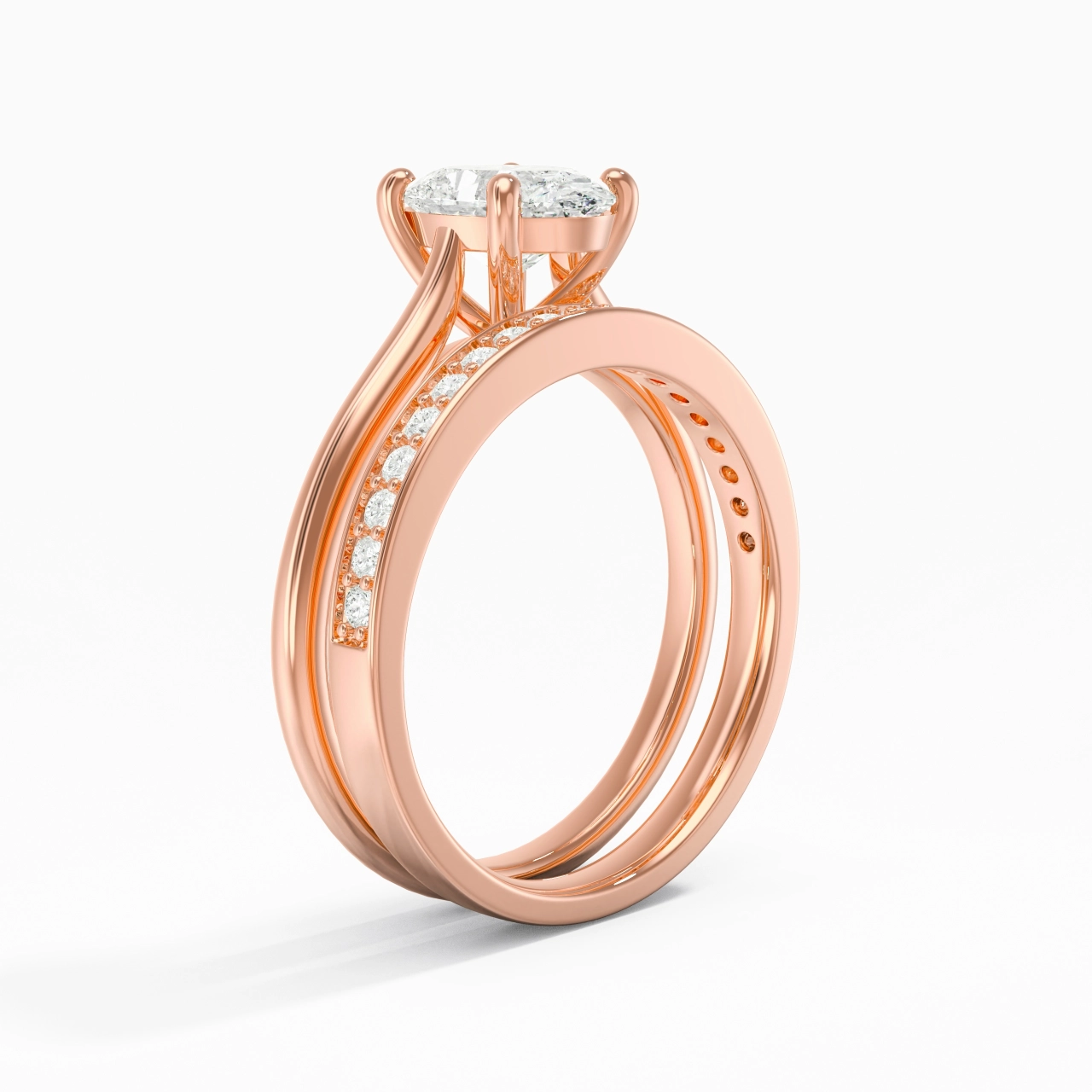 Cathédrale Ensemble nuptial 1.50ct Moissanite