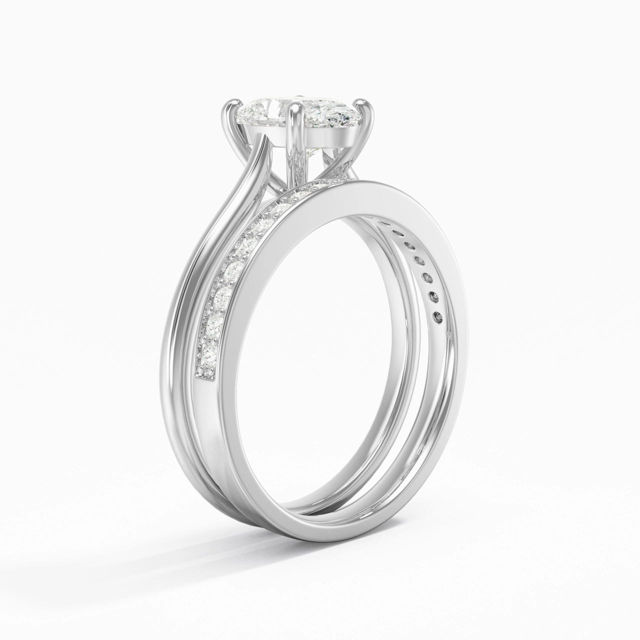 Cathedral Bridal Set 1.50ct Moissanite
