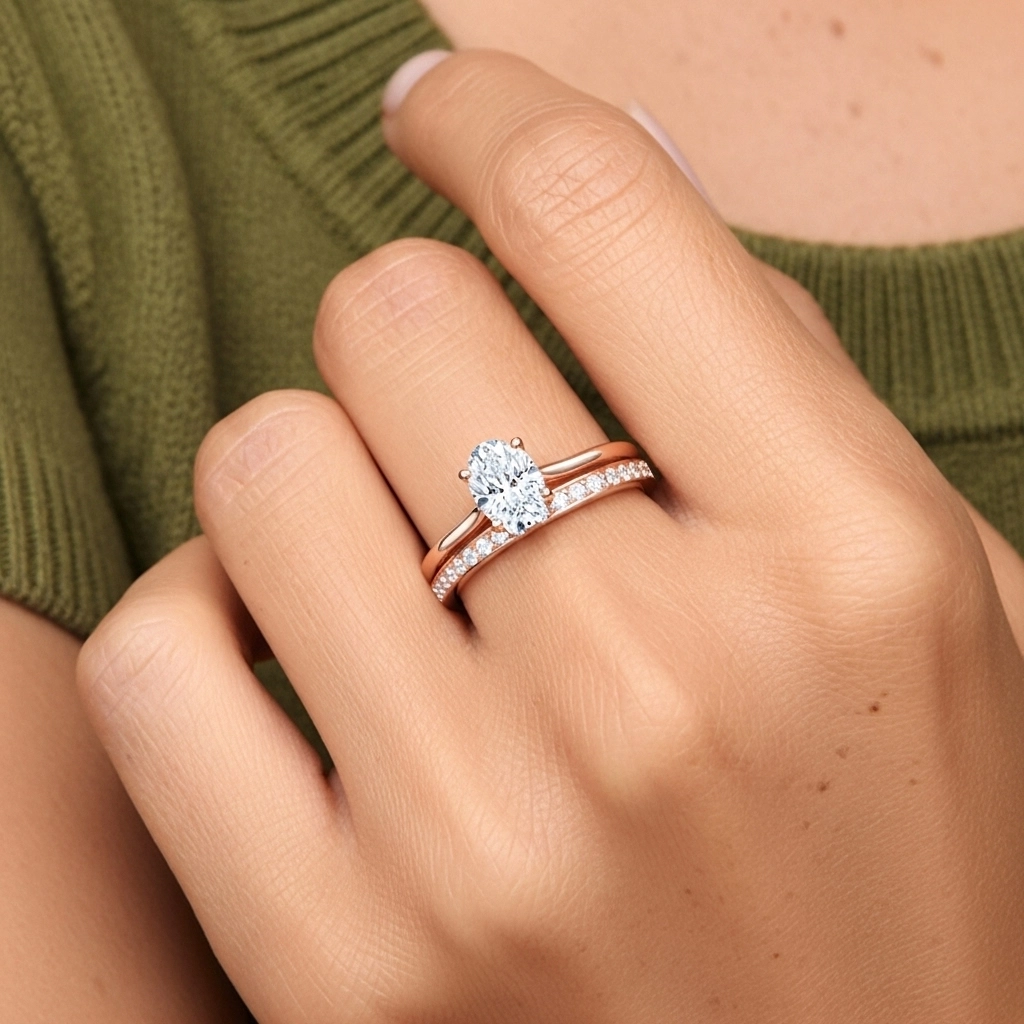 Cathédrale Ensemble nuptial 1.00ct Moissanite