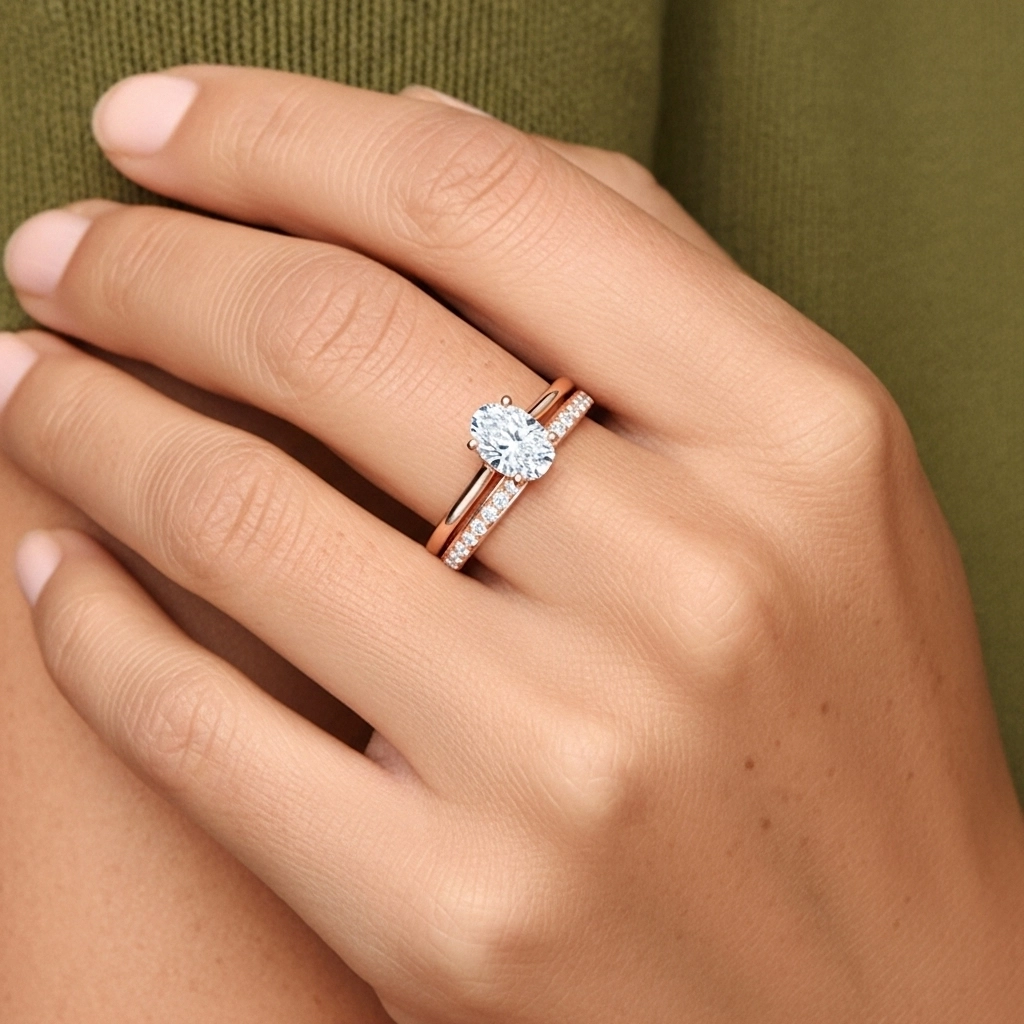 Cathédrale Ensemble nuptial 1.00ct Moissanite