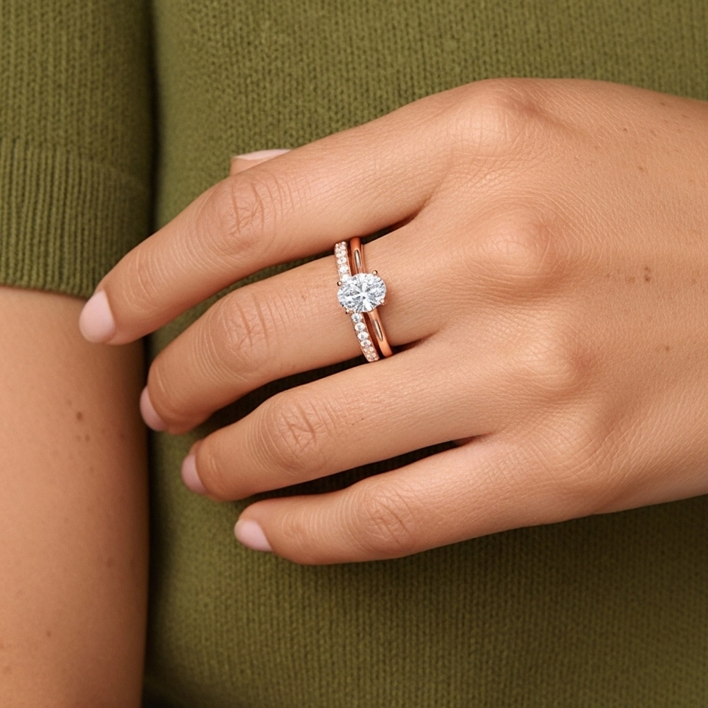 Cathédrale Ensemble nuptial 1.00ct Moissanite