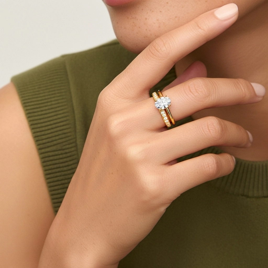 Cathédrale Ensemble nuptial 1.00ct Moissanite