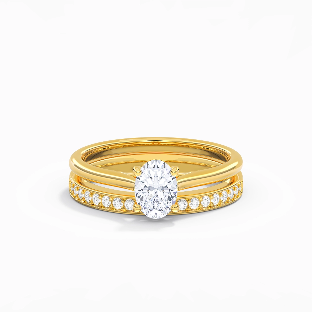Cathedral Bridal Set 1.00ct Moissanite