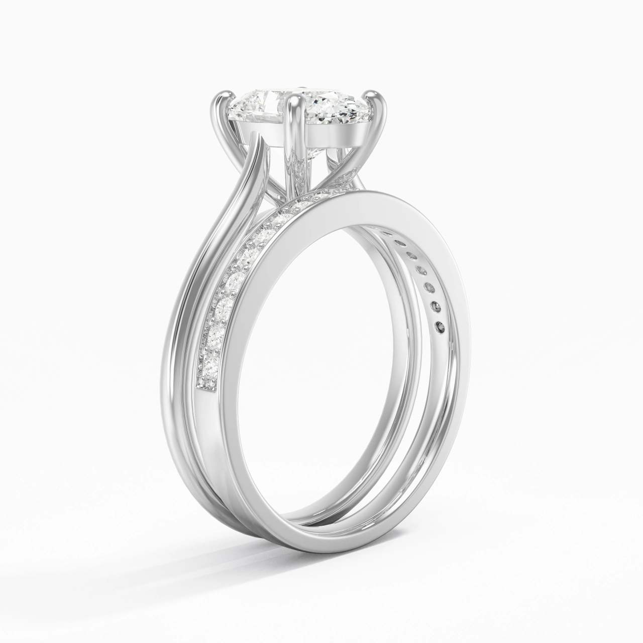 Cathedral Bridal Set 2.00ct Moissanite