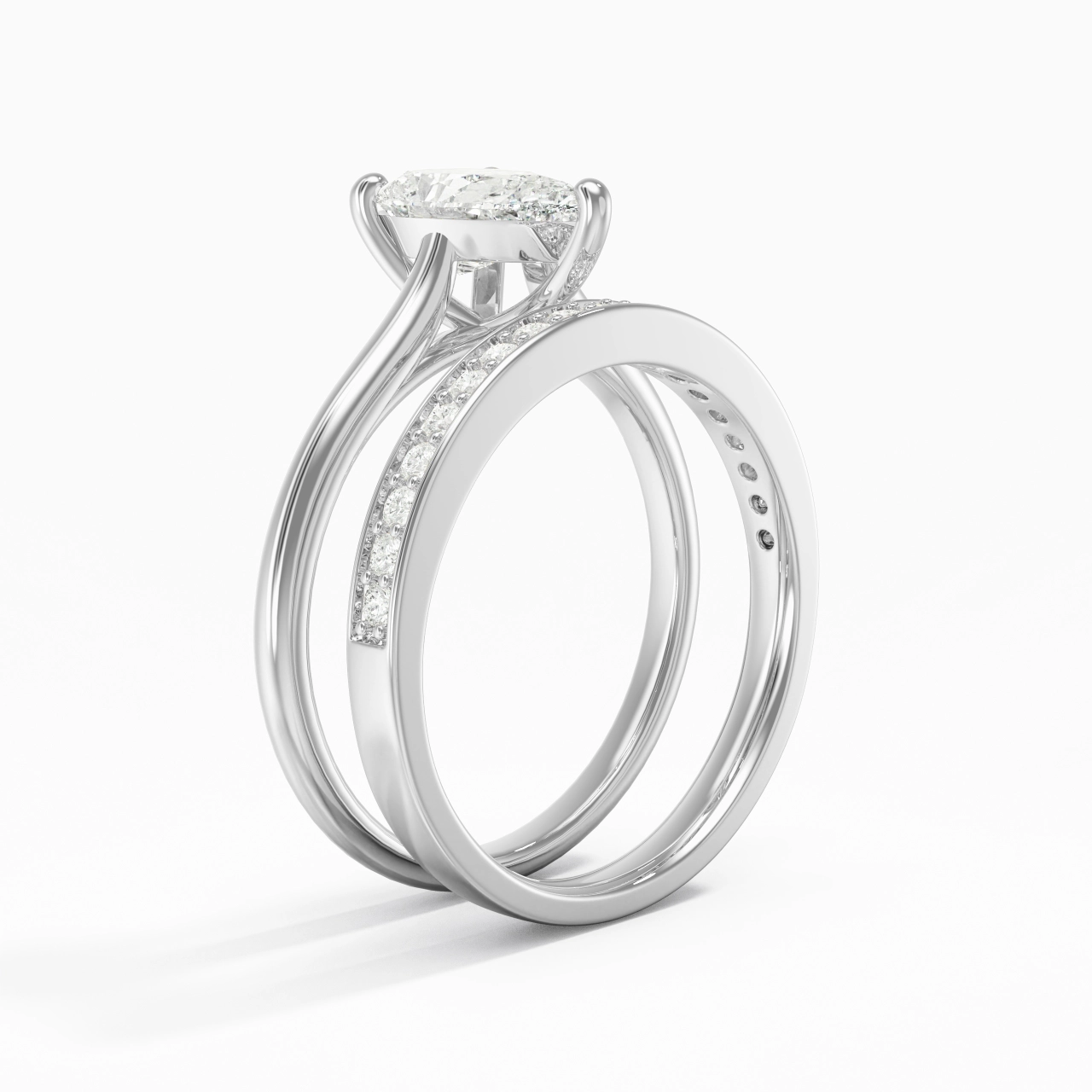 Cathedral Bridal Set 1.50ct Moissanite