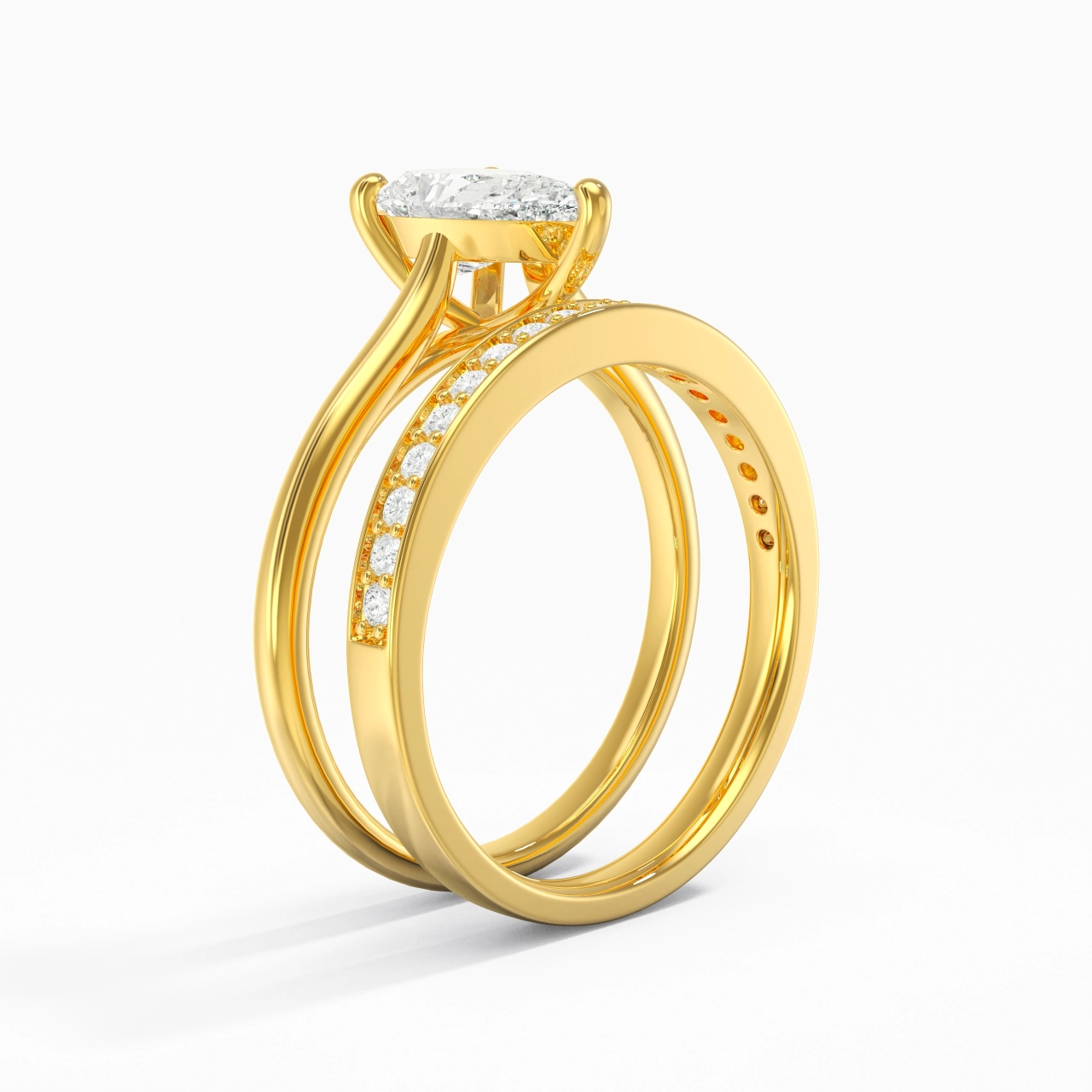 Cathedral Bridal Set 1.50ct Moissanite
