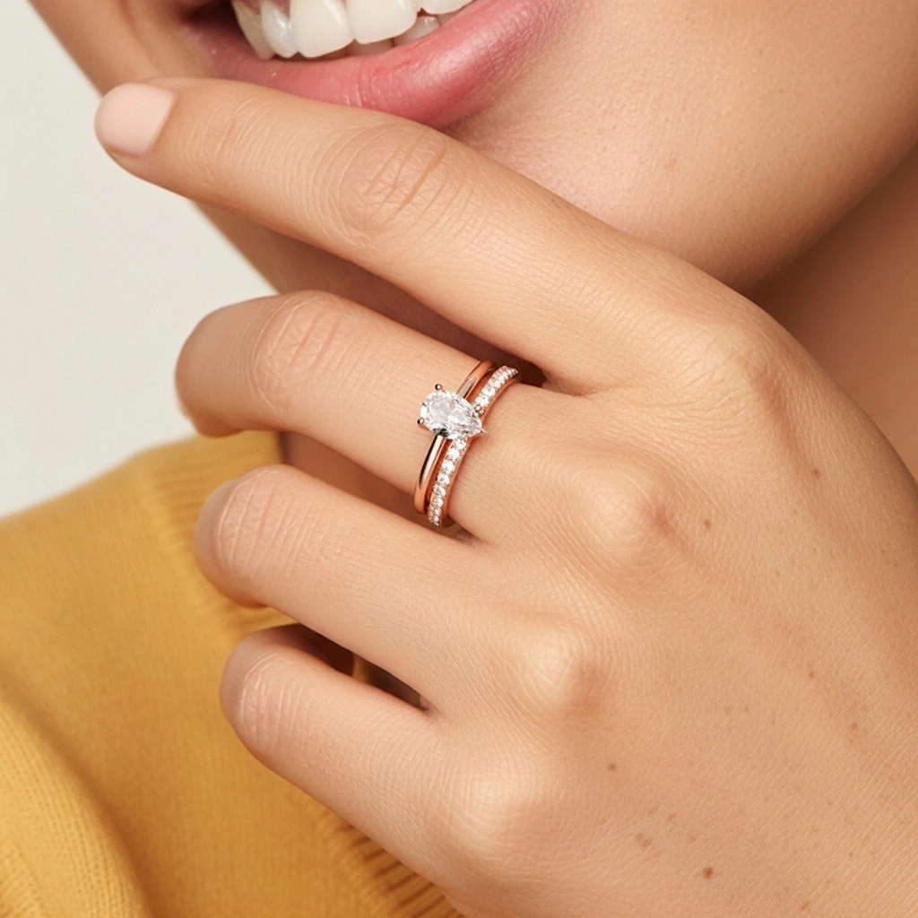 Cathédrale Ensemble nuptial 1.00ct Moissanite