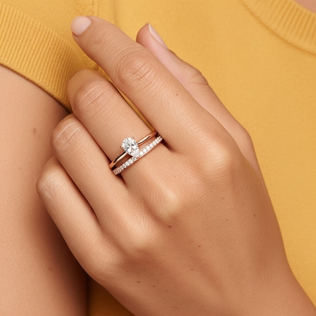 Cathédrale Ensemble nuptial 1.00ct Moissanite