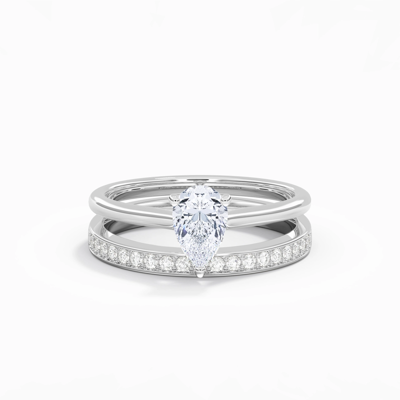 Cathedral Bridal Set 1.00ct Moissanite