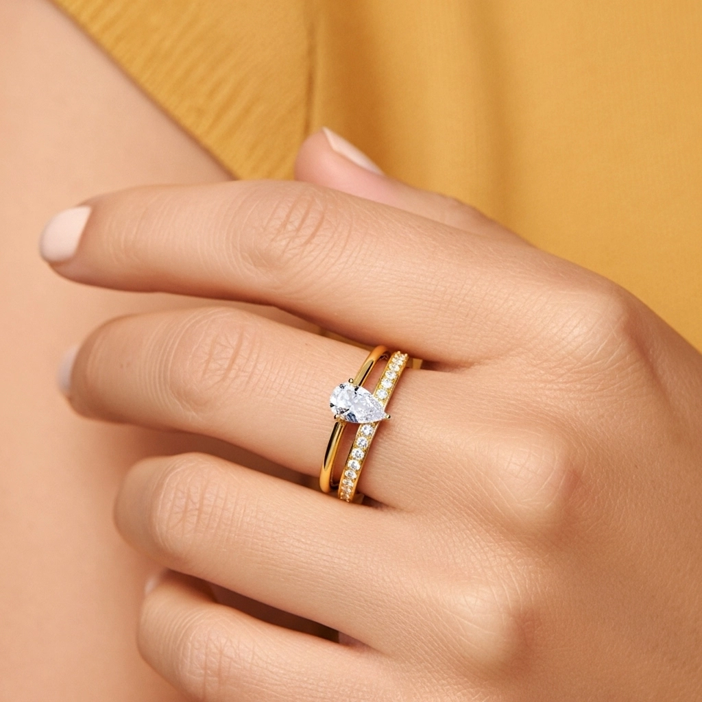 Cathédrale Ensemble nuptial 1.00ct Moissanite