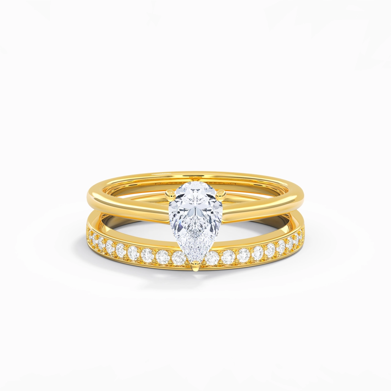 Cathedral Bridal Set 1.00ct Moissanite