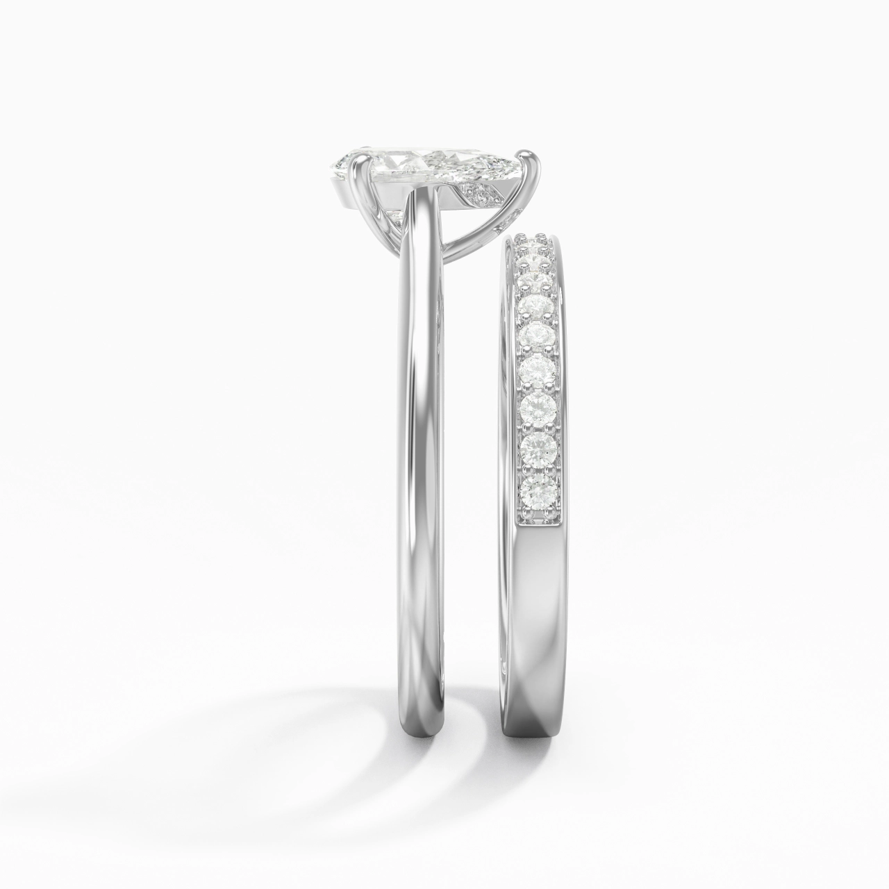 Cathedral Bridal Set 1.00ct Moissanite
