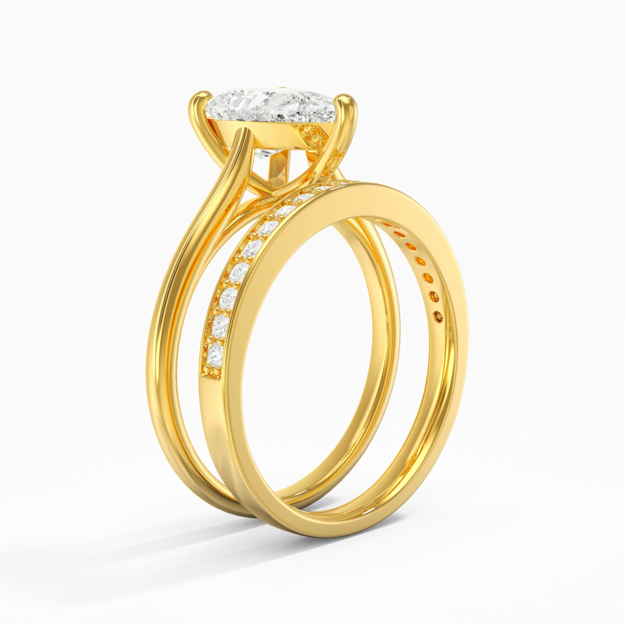 Cathedral Bridal Set 2.00ct Moissanite