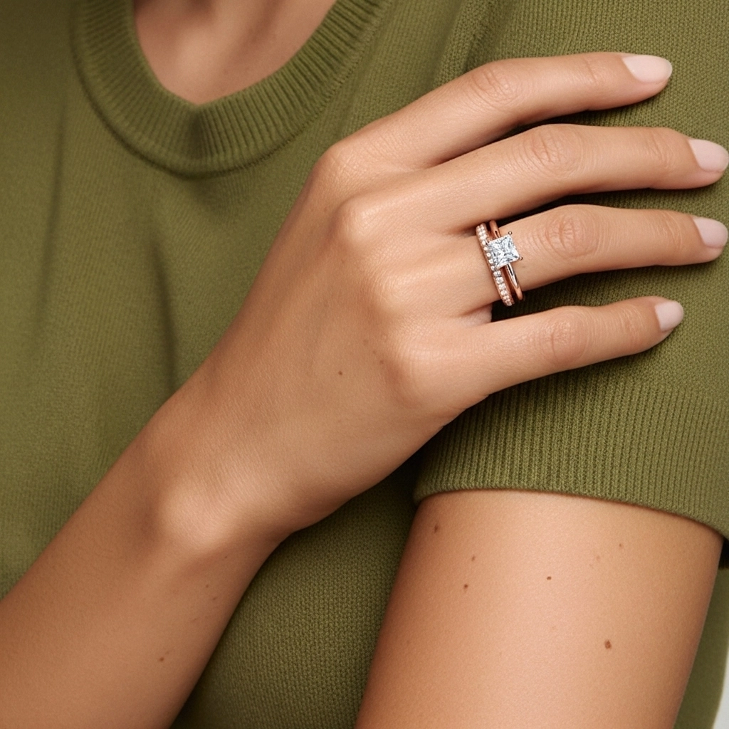 Cathédrale Ensemble nuptial 1.00ct Moissanite