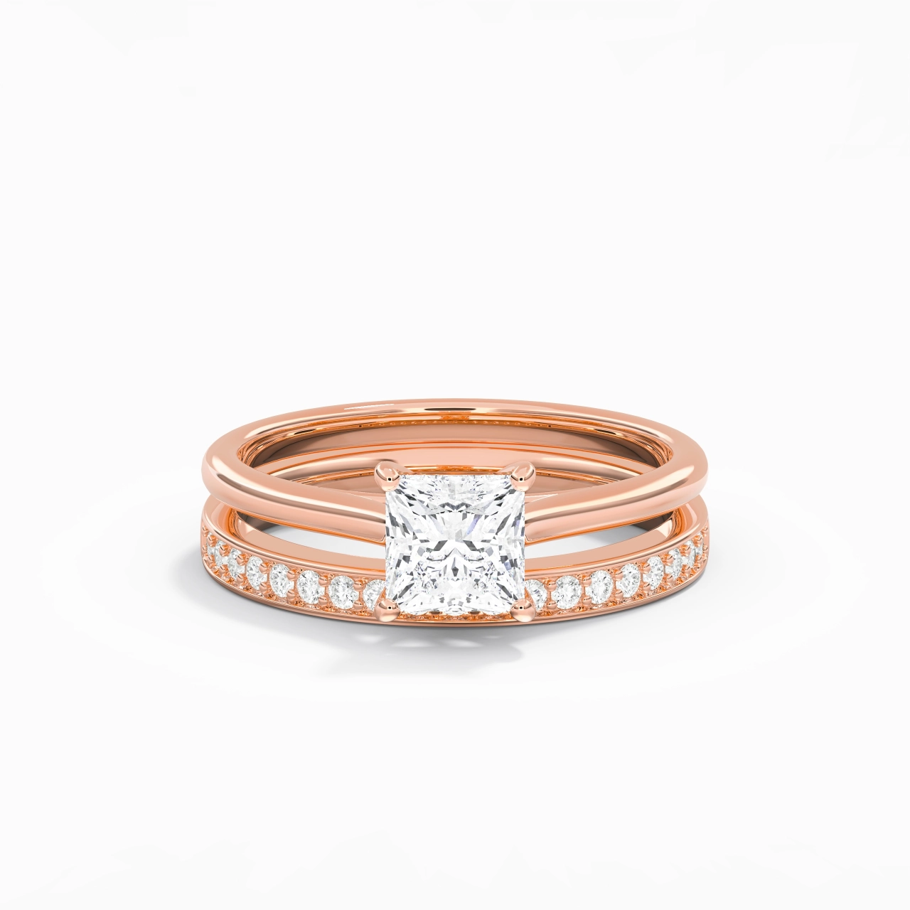 Cathedral Bridal Set 1.00ct Moissanite