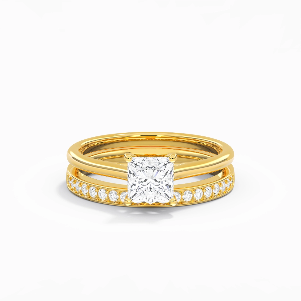 Cathedral Bridal Set 1.00ct Moissanite