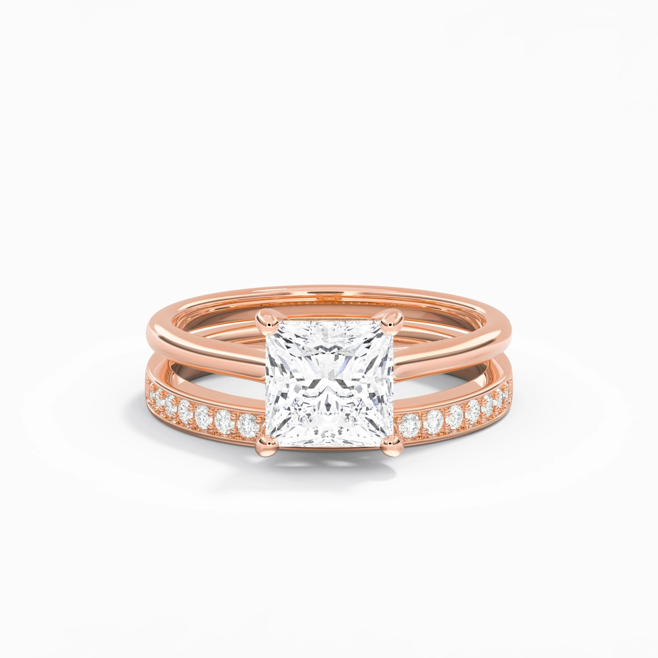 Cathédrale Ensemble nuptial 2.00ct Moissanite