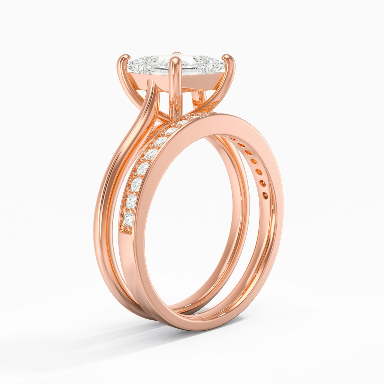 Cathédrale Ensemble nuptial 2.00ct Moissanite