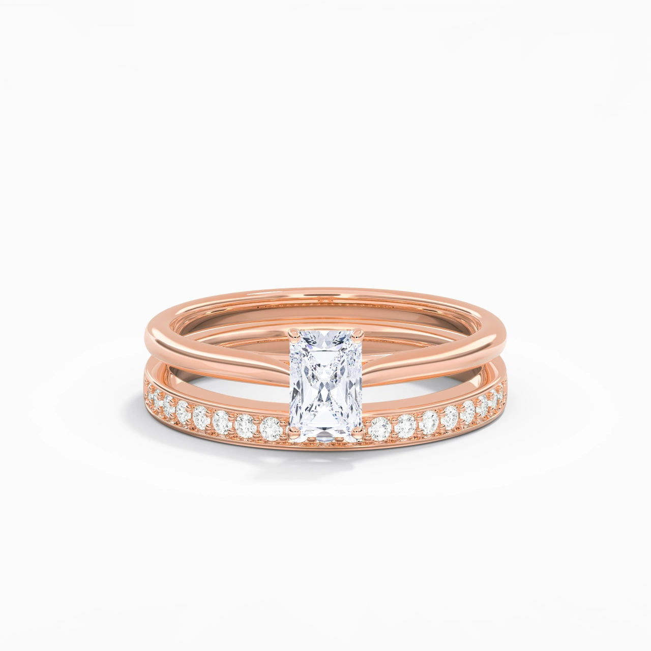 Cathedral Bridal Set 0.80ct Moissanite