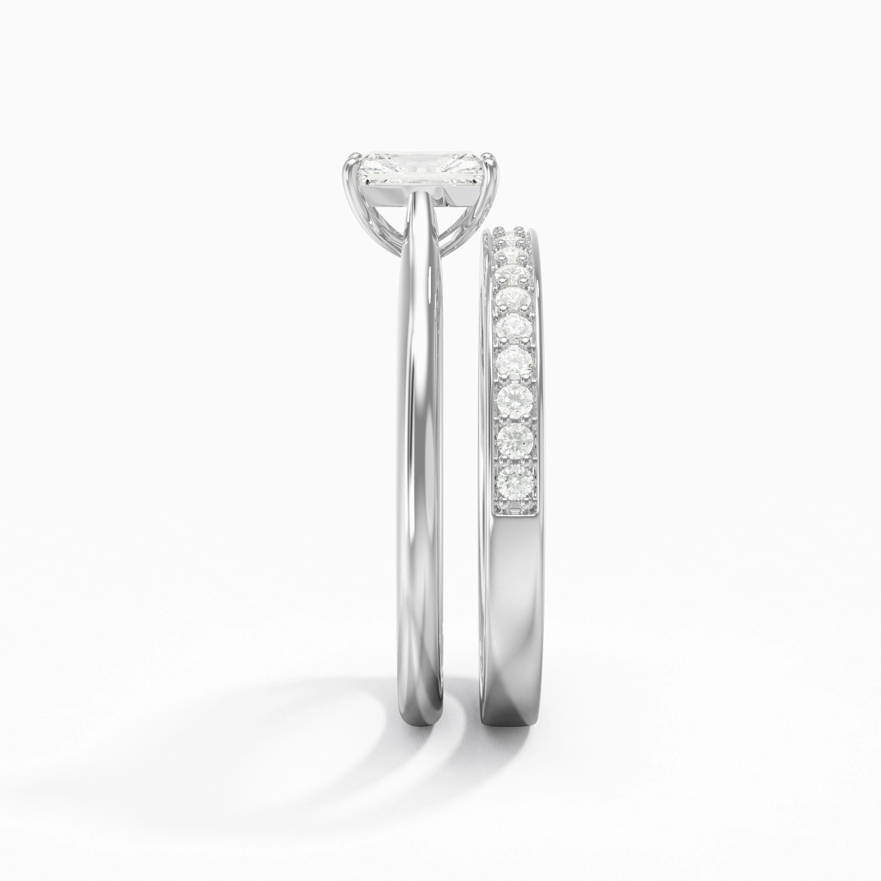 Cathedral Bridal Set 0.80ct Moissanite