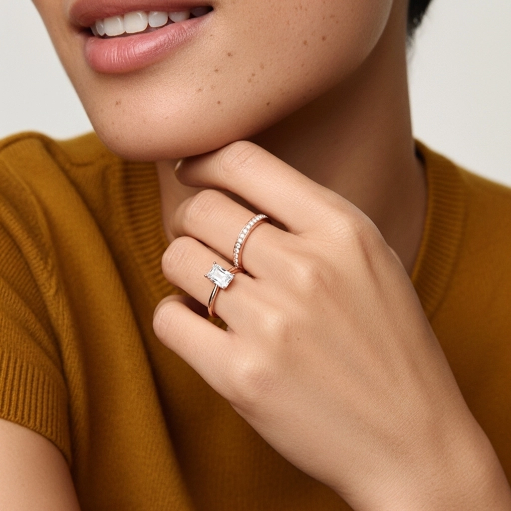 Cathédrale Ensemble nuptial 1.00ct Moissanite