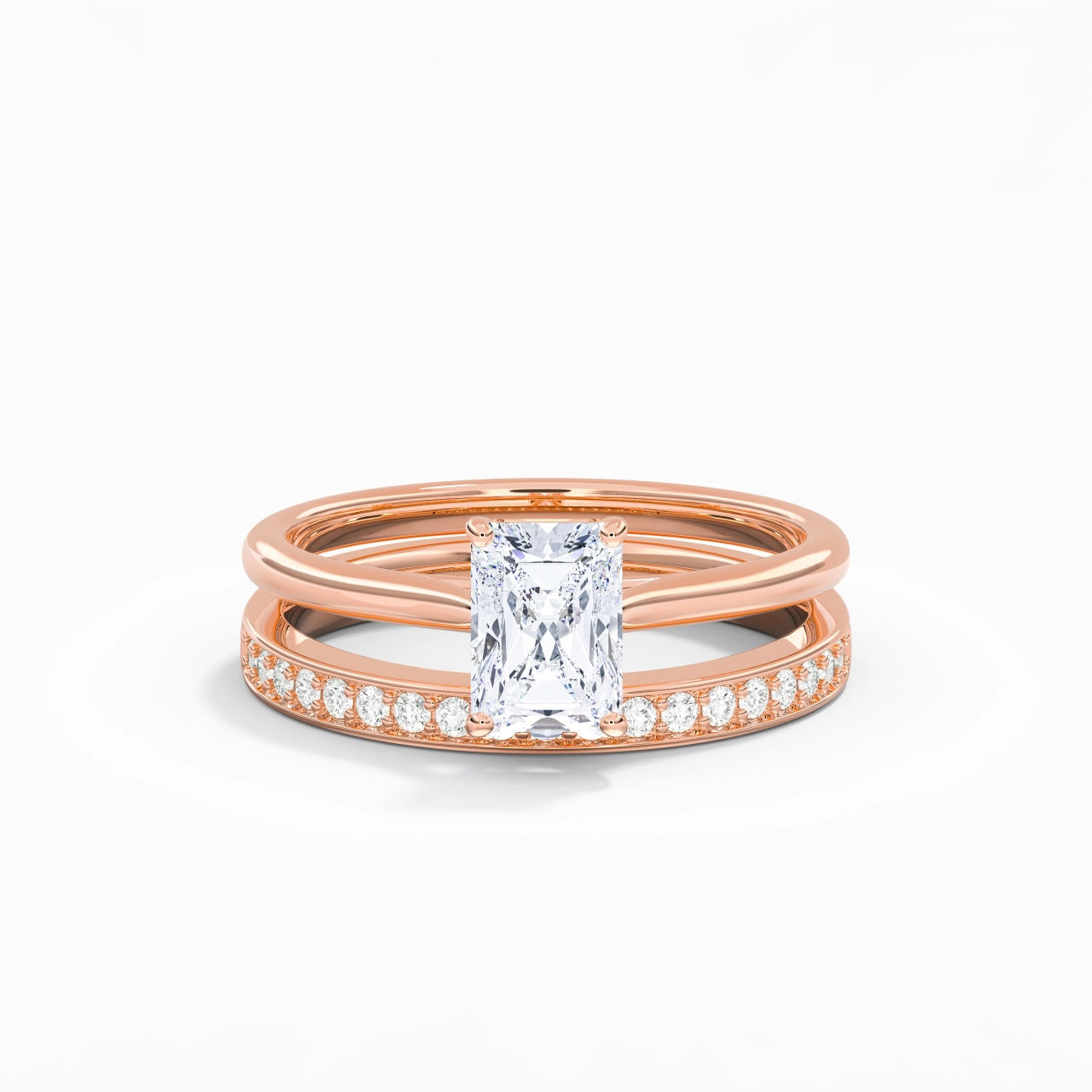 Cathedral Bridal Set 1.00ct Moissanite