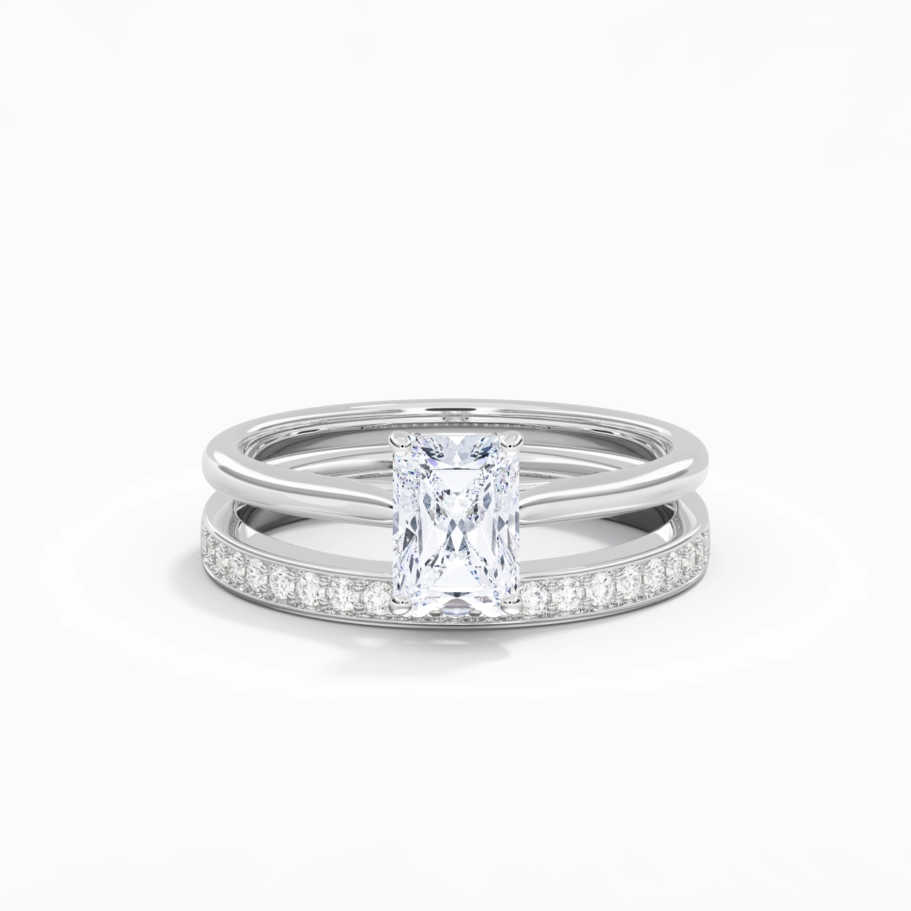 Cathedral Bridal Set 1.00ct Moissanite