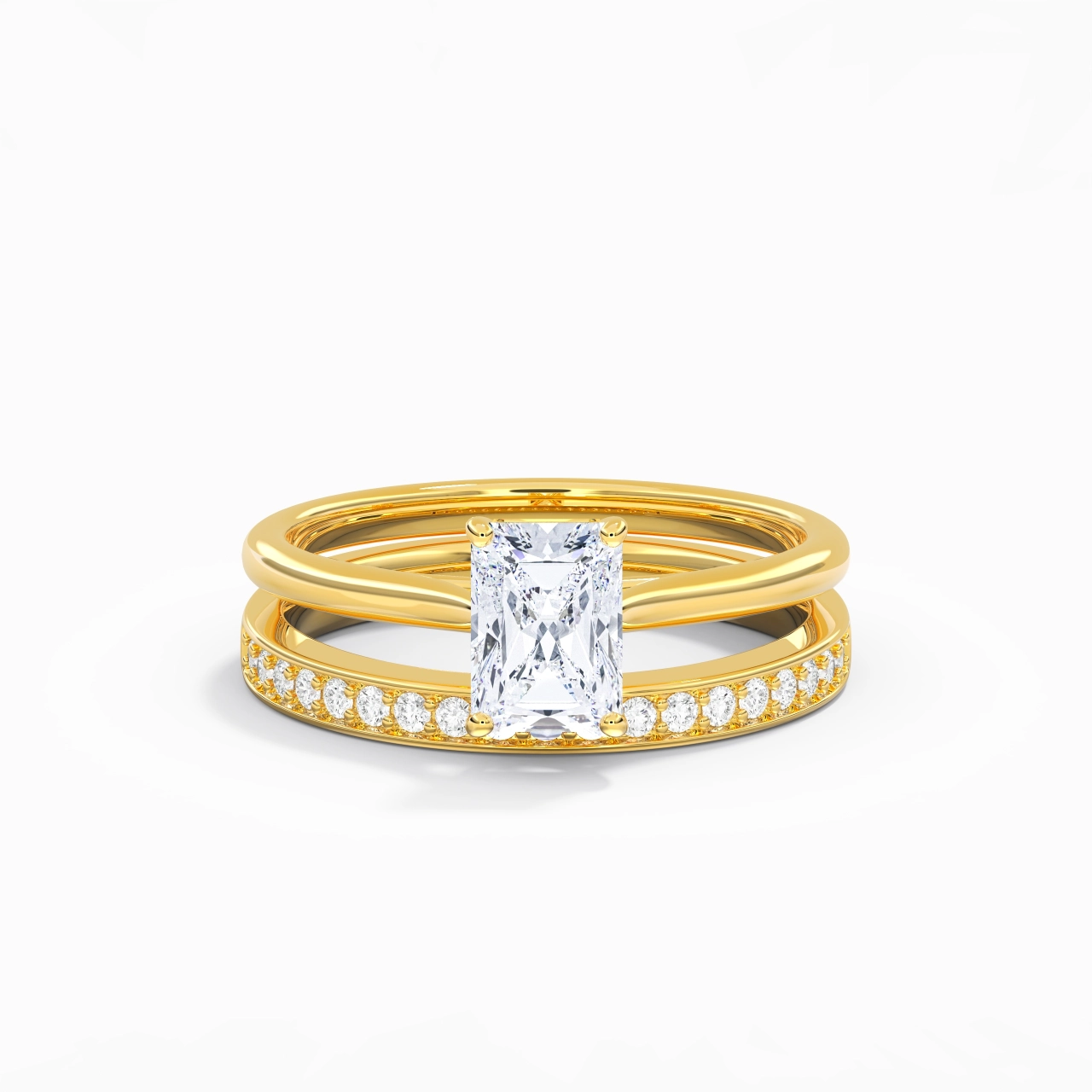 Cathédrale Ensemble nuptial 1.00ct Moissanite