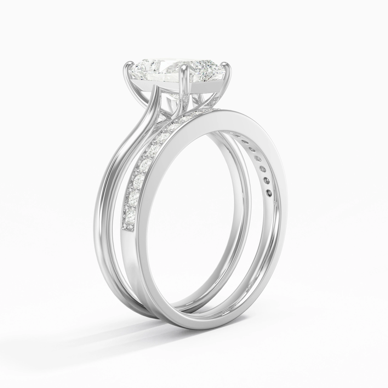 Cathedral Bridal Set 2.00ct Moissanite
