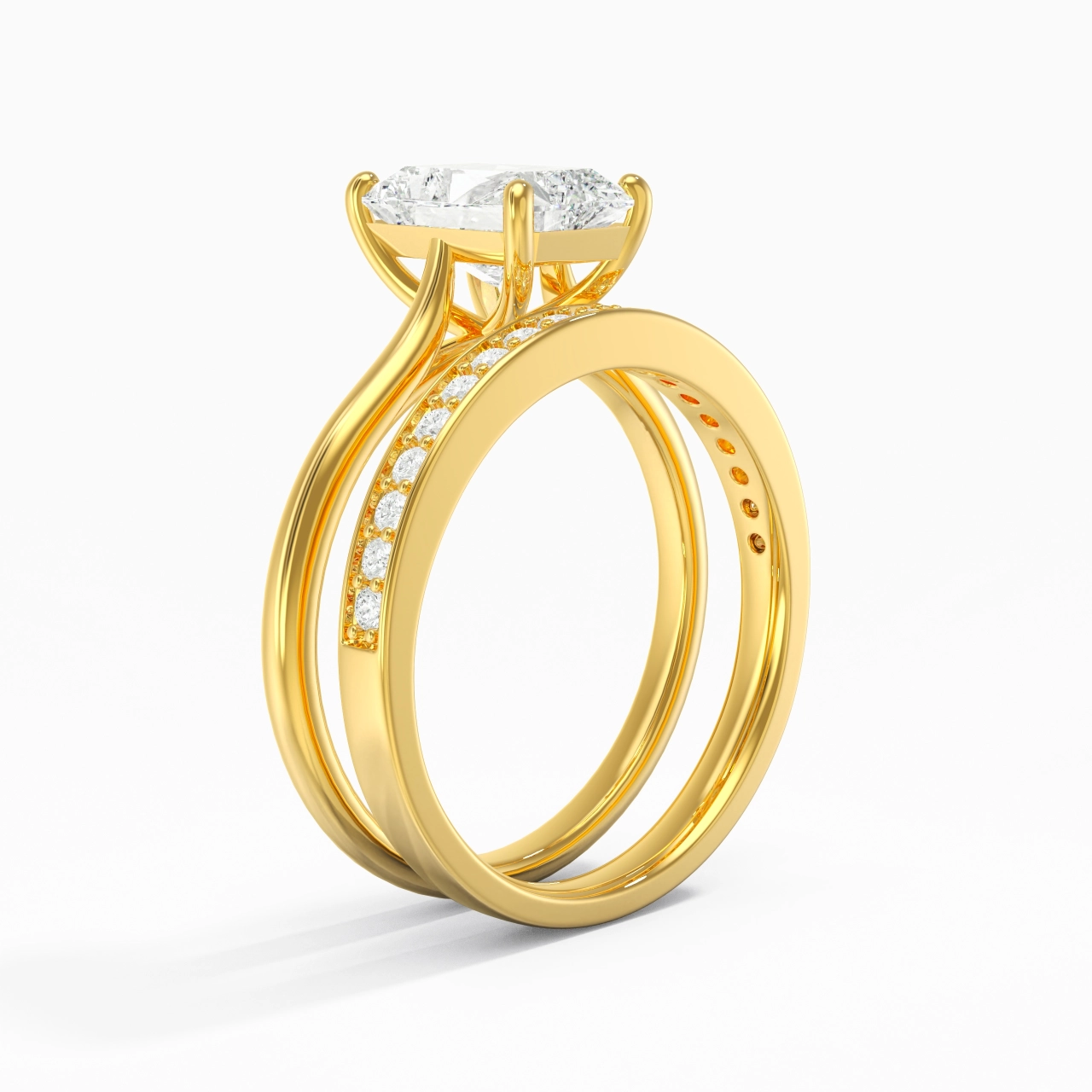Cathedral Bridal Set 2.00ct Moissanite