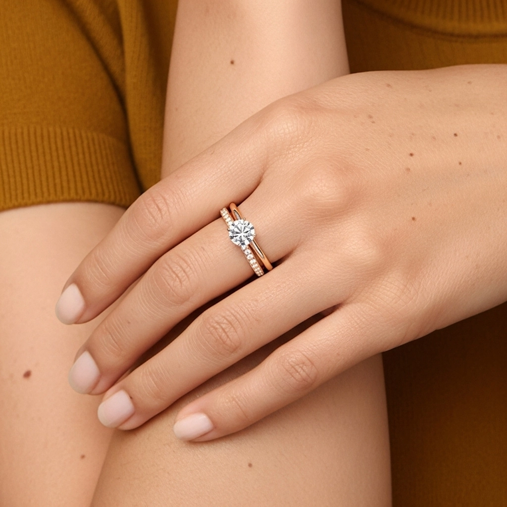 Cathédrale Ensemble nuptial 1.00ct Moissanite