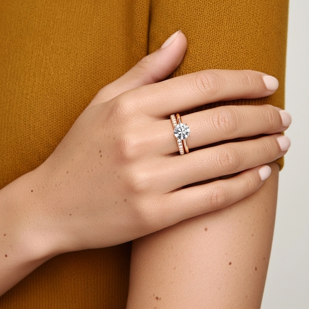 Cathédrale Ensemble nuptial 1.00ct Moissanite