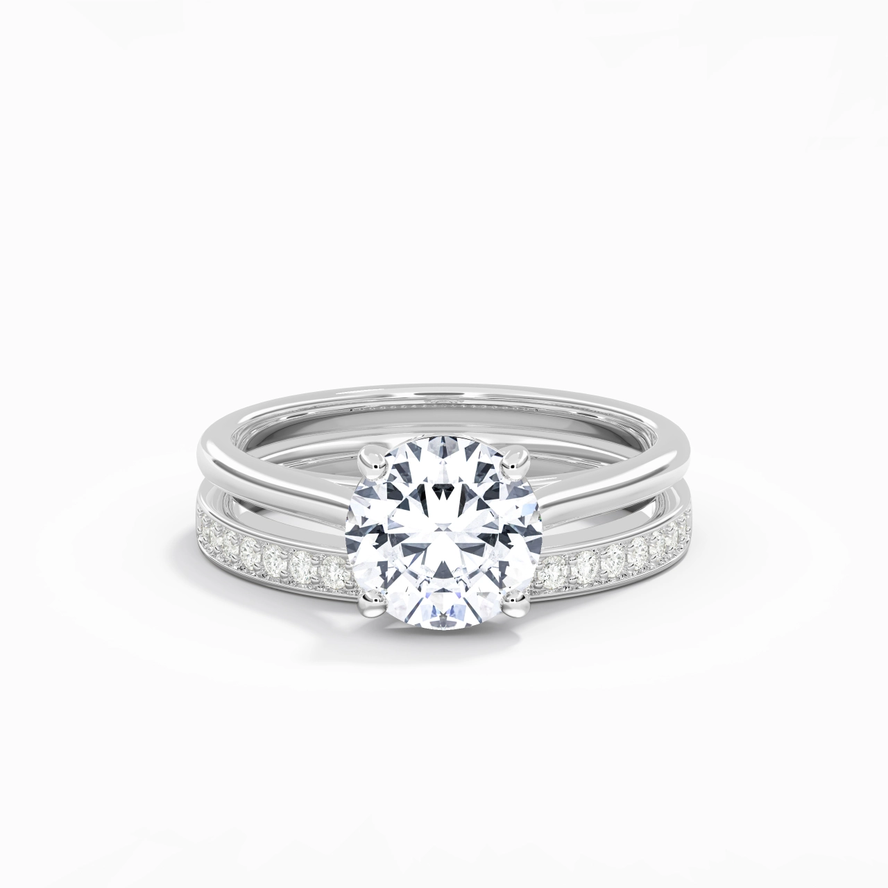 Cathedral Bridal Set 2.00ct Moissanite