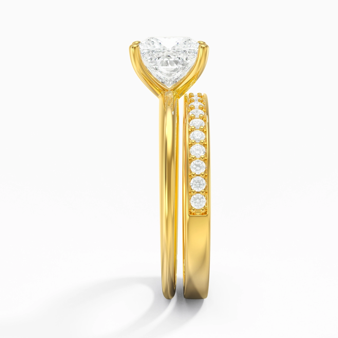 18K Yellow Gold Plated Classic Wedding Ring Set
