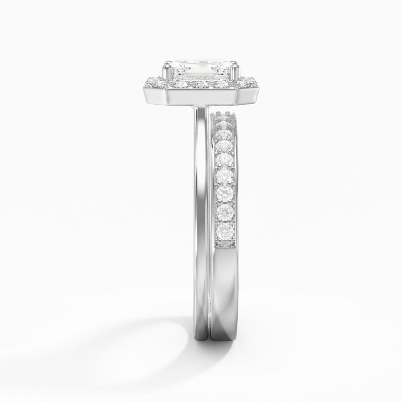 Antique Asscher 1.50ct Moissanite Bridal Set