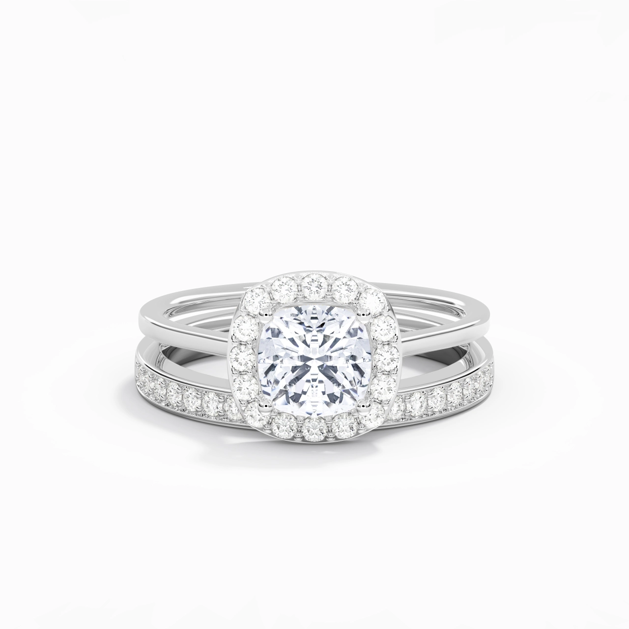 Antique Cushion 1.50ct Moissanite Bridal Set