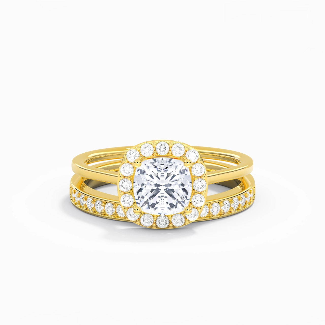 Antique Cushion 1.50ct Moissanite Bridal Set