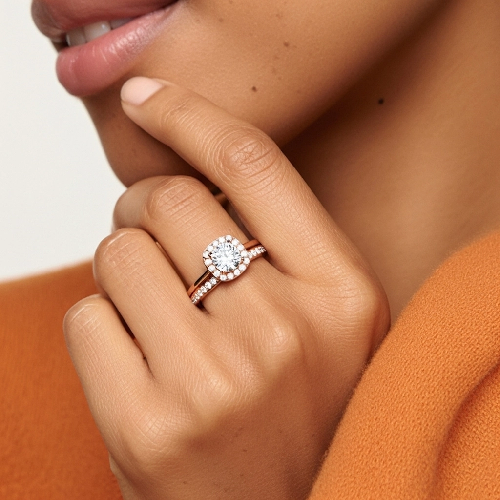 Antique Cushion 1.00ct Moissanite Bridal Set