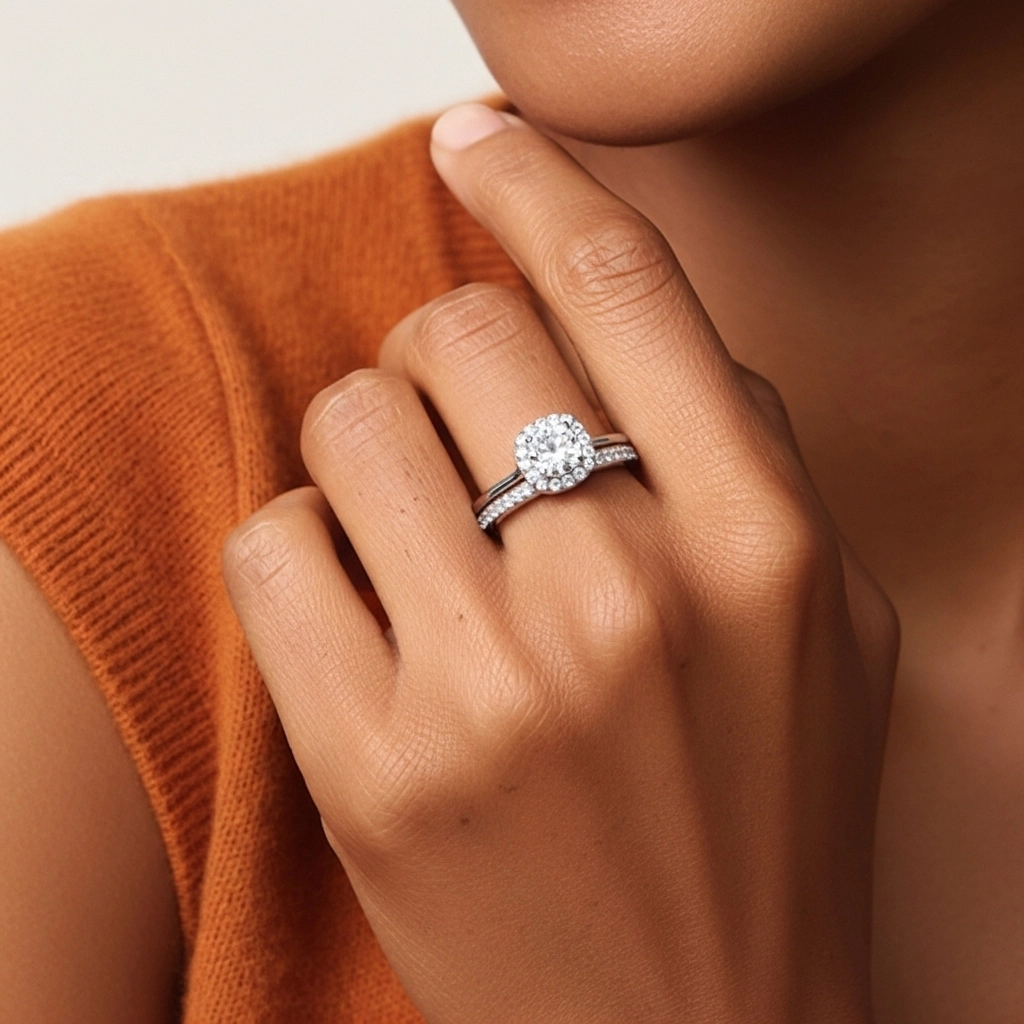 Antique Cushion 1.00ct Moissanite Bridal Set