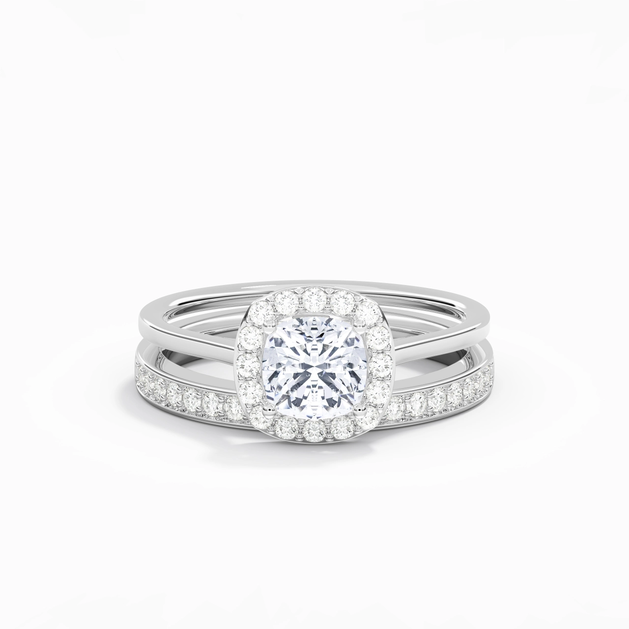Antique Cushion 1.00ct Moissanite Bridal Set